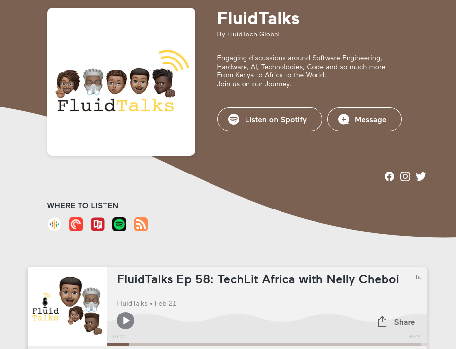 Fluid Talks Podcast featuring TechLit Africa with Nelly Cheboi
